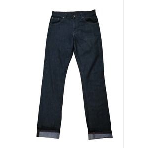 Raleigh Denim Jones Mens Selvedge Dark Wash Jeans Hand Made USA 30x35 Signed